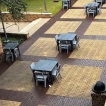 furniture in a courtyard